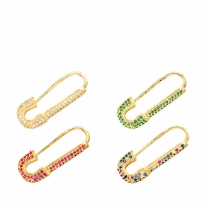 Wholesale Colored Diamond Pin Accessories Brass Earrings