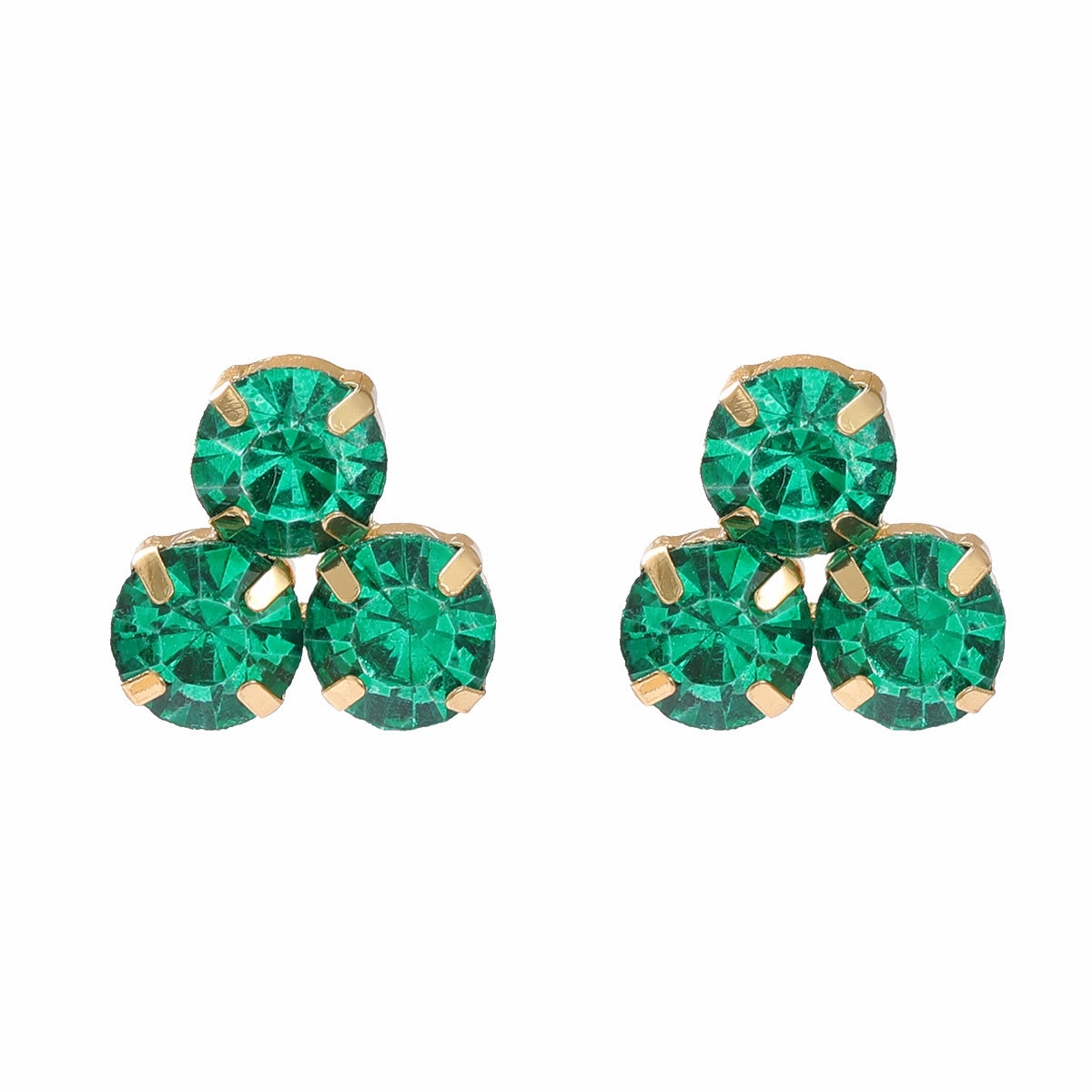 Wholesale Colored Diamond Round Flower Gemstone Earrings