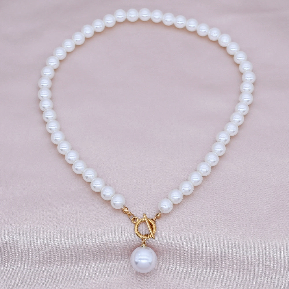 Wholesale Colored Rice Beads Pearl Clavicle Necklace