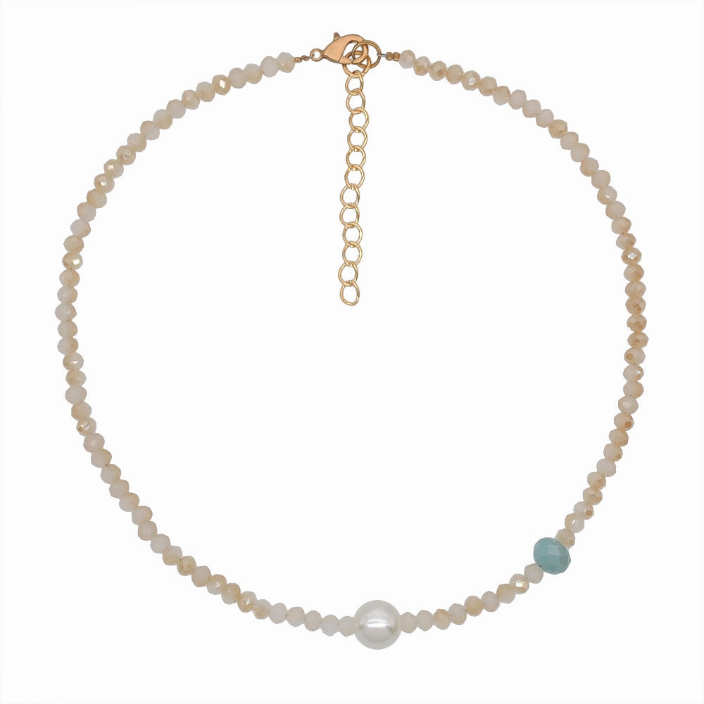 Wholesale Colored Rice Beads Pearl Clavicle Necklace