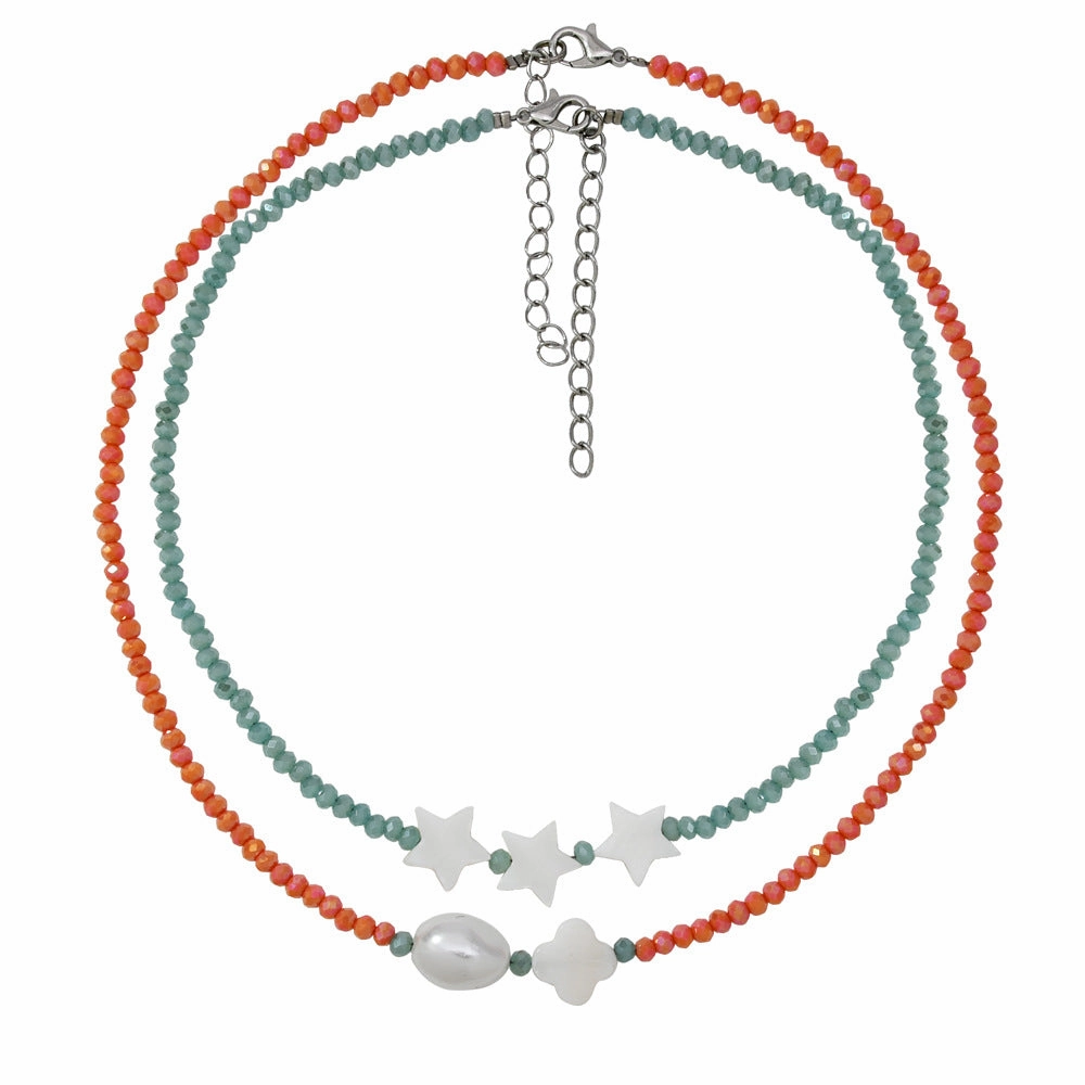Wholesale Colored Rice Beads Pearl Clavicle Necklace