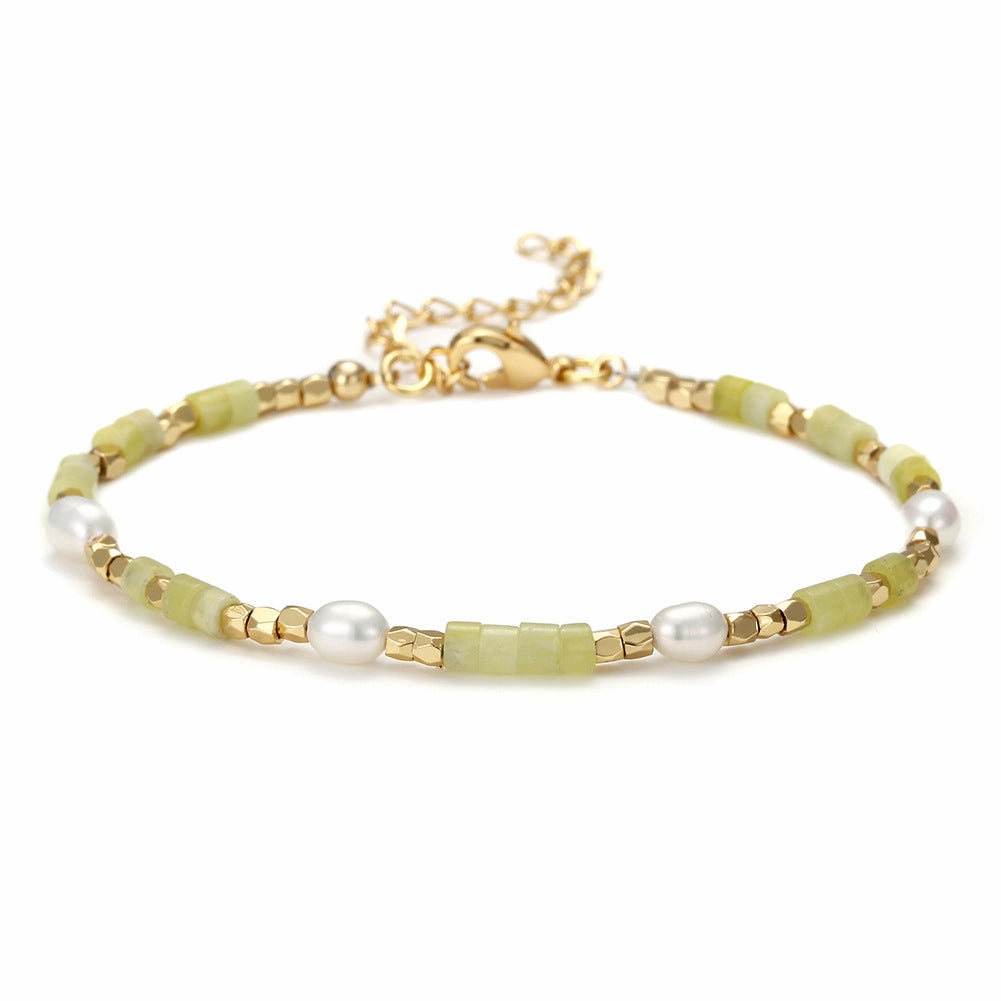 Wholesale Colored Stacked Natural Stone Bracelet