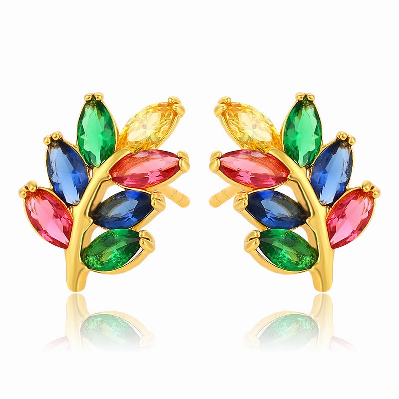 Wholesale Colored Synthetic Gem Alloy Earrings