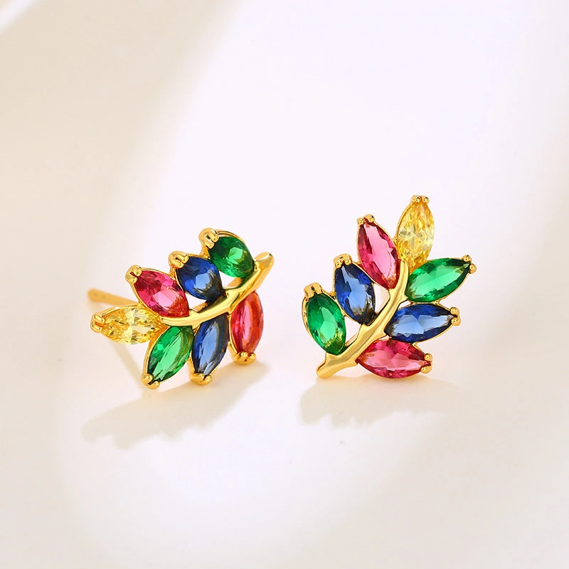 Wholesale Colored Synthetic Gem Alloy Earrings