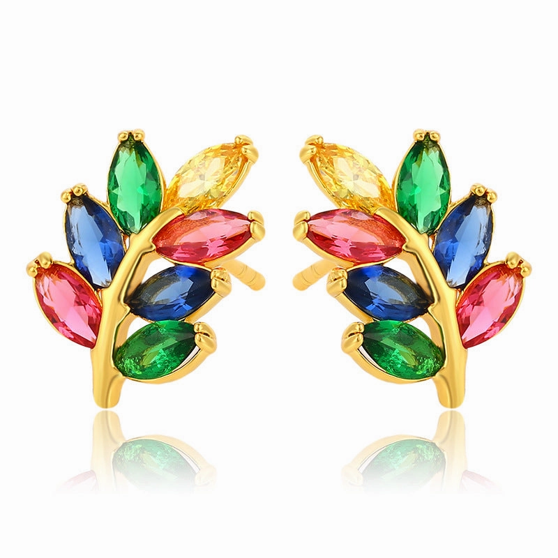 Wholesale Colored Synthetic Gem Alloy Earrings