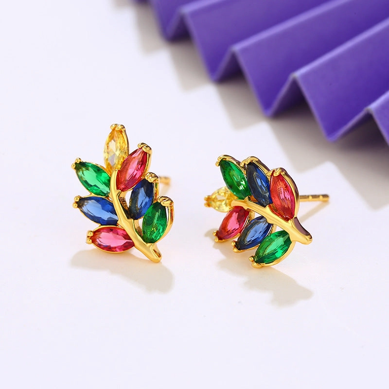 Wholesale Colored Synthetic Gem Alloy Earrings