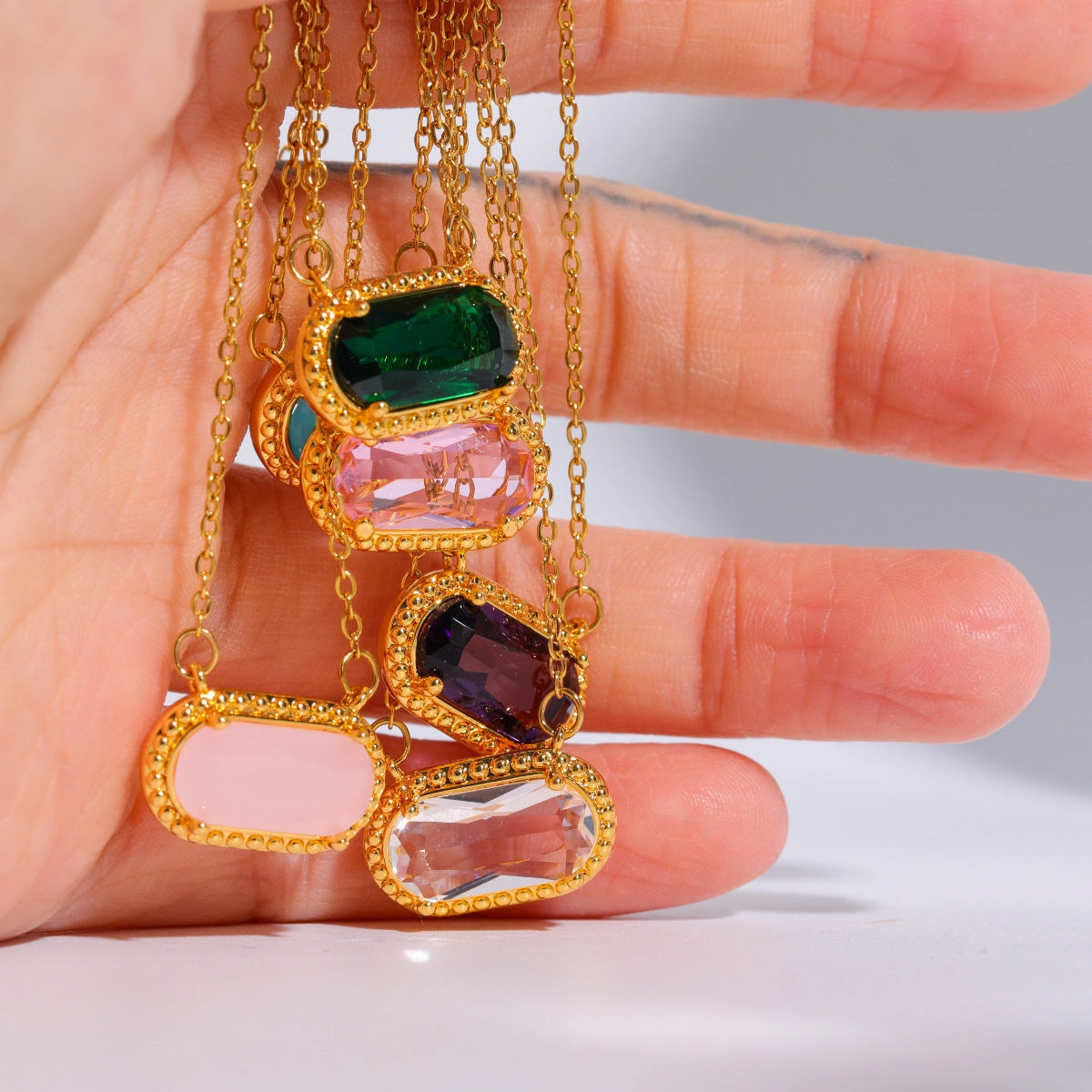 Wholesale Colored Zircon Copper Necklaces