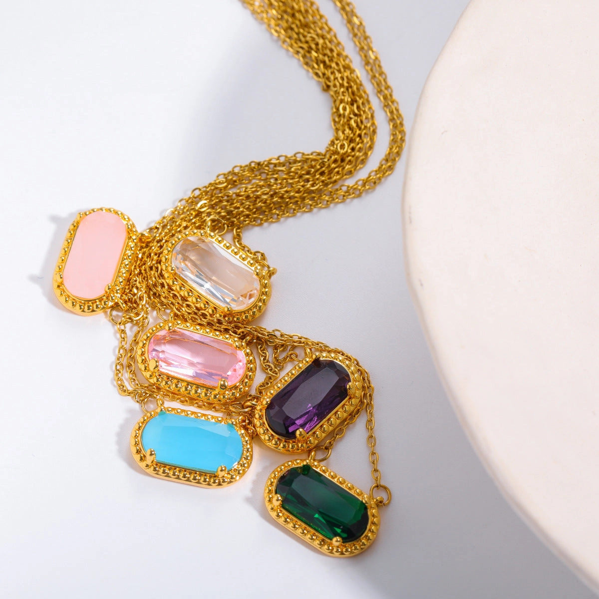 Wholesale Colored Zircon Copper Necklaces