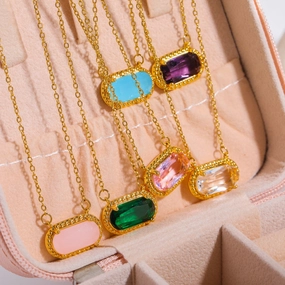 Wholesale Colored Zircon Copper Necklaces