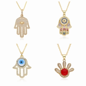 Wholesale Colored Zircon Devil's Eye Necklace
