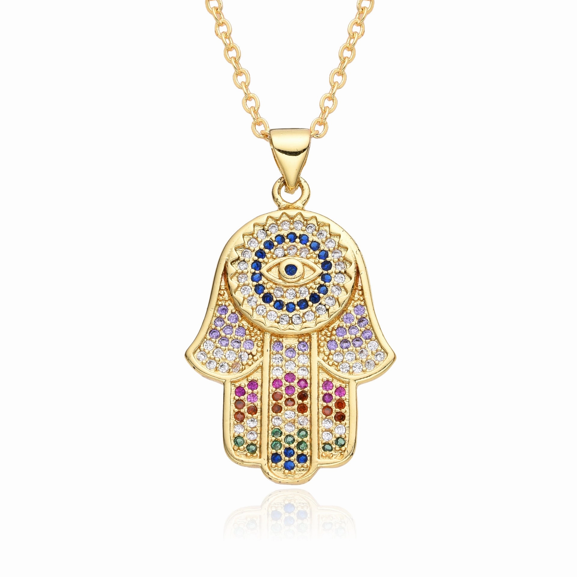 Wholesale Colored Zircon Devil's Eye Necklace