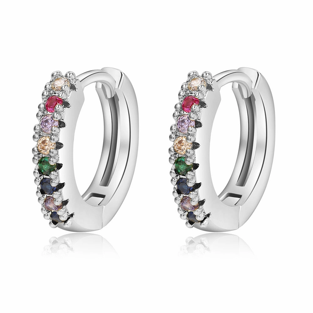 Wholesale Colored Zircon Geometric Copper Earrings