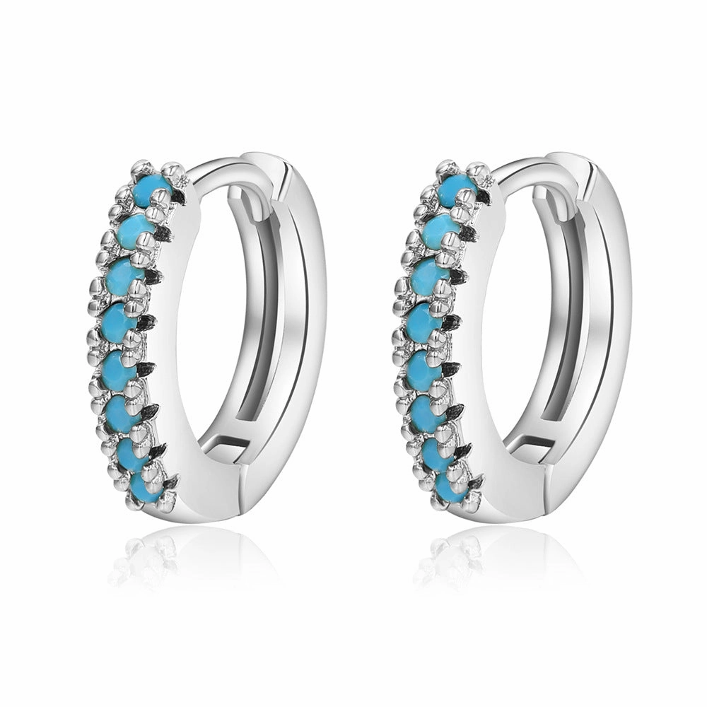 Wholesale Colored Zircon Geometric Copper Earrings