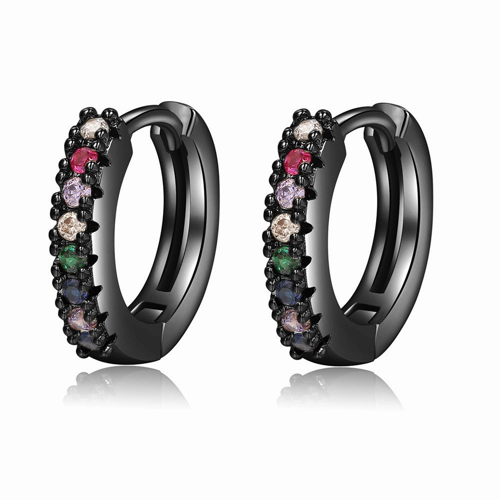 Wholesale Colored Zircon Geometric Copper Earrings