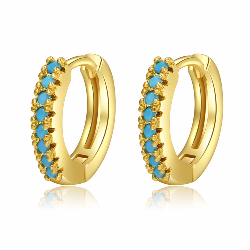 Wholesale Colored Zircon Geometric Copper Earrings
