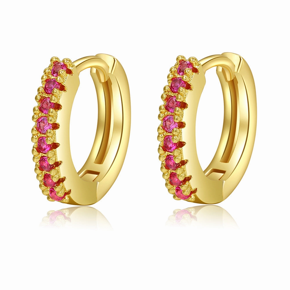 Wholesale Colored Zircon Geometric Copper Earrings