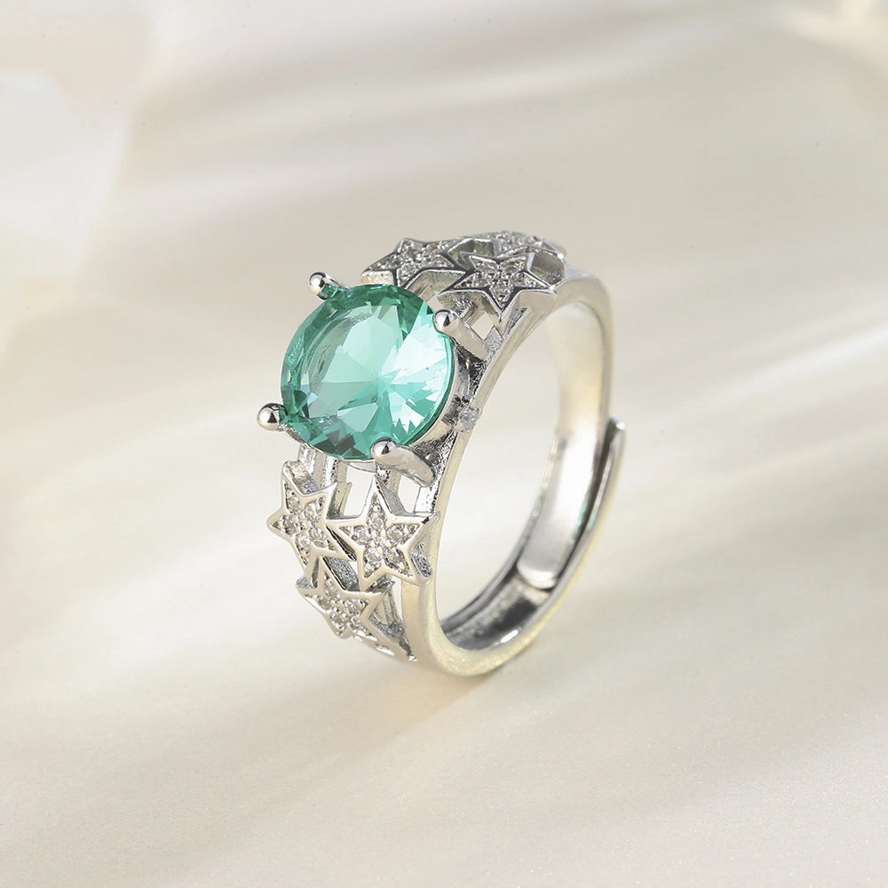 Wholesale Colored Zircon Star Copper Rings
