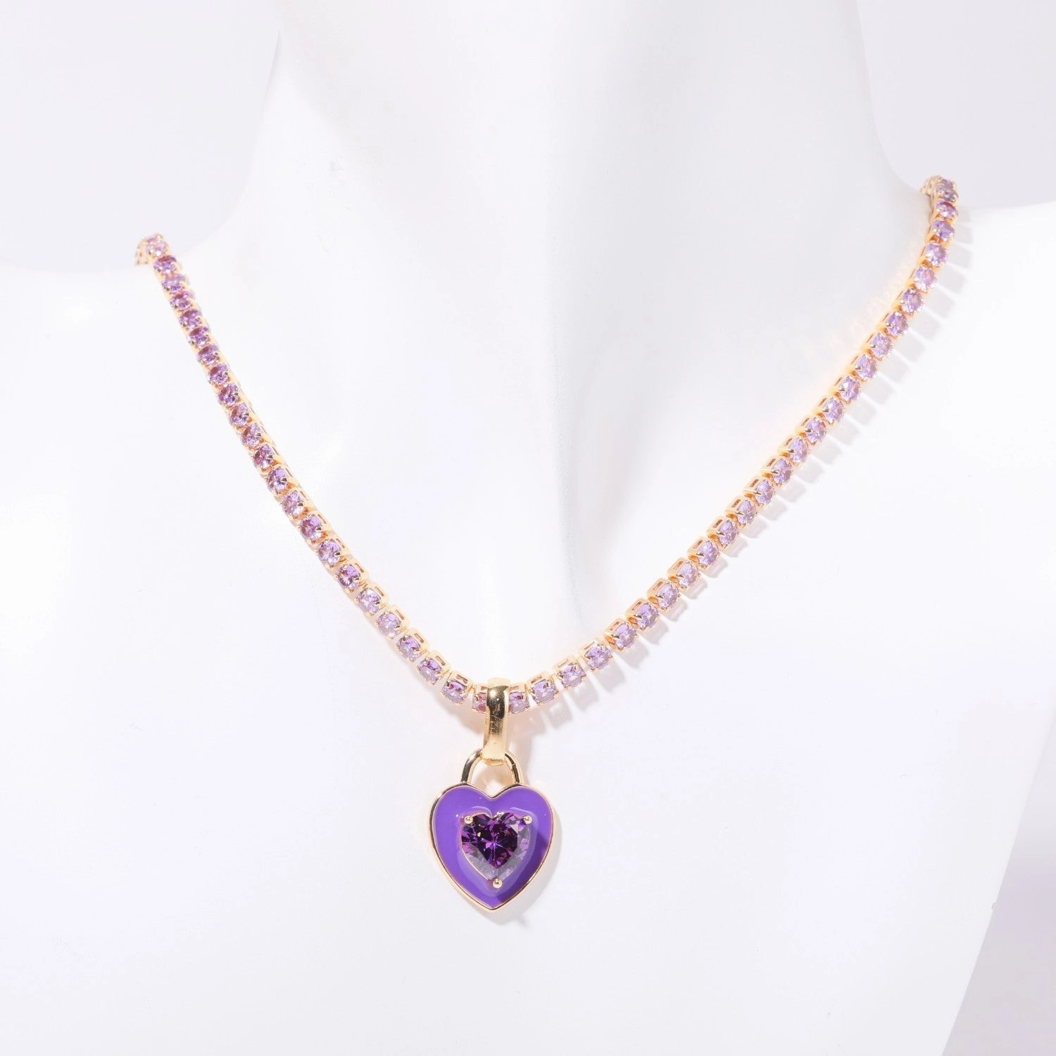 Wholesale Colored Zircon Titanium Steel Necklaces