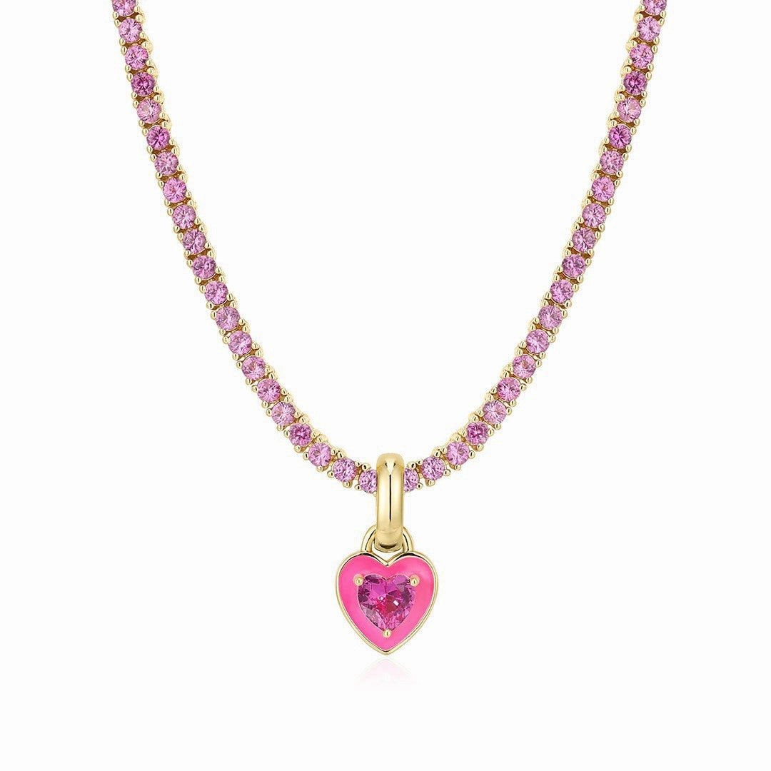 Wholesale Colored Zircon Titanium Steel Necklaces