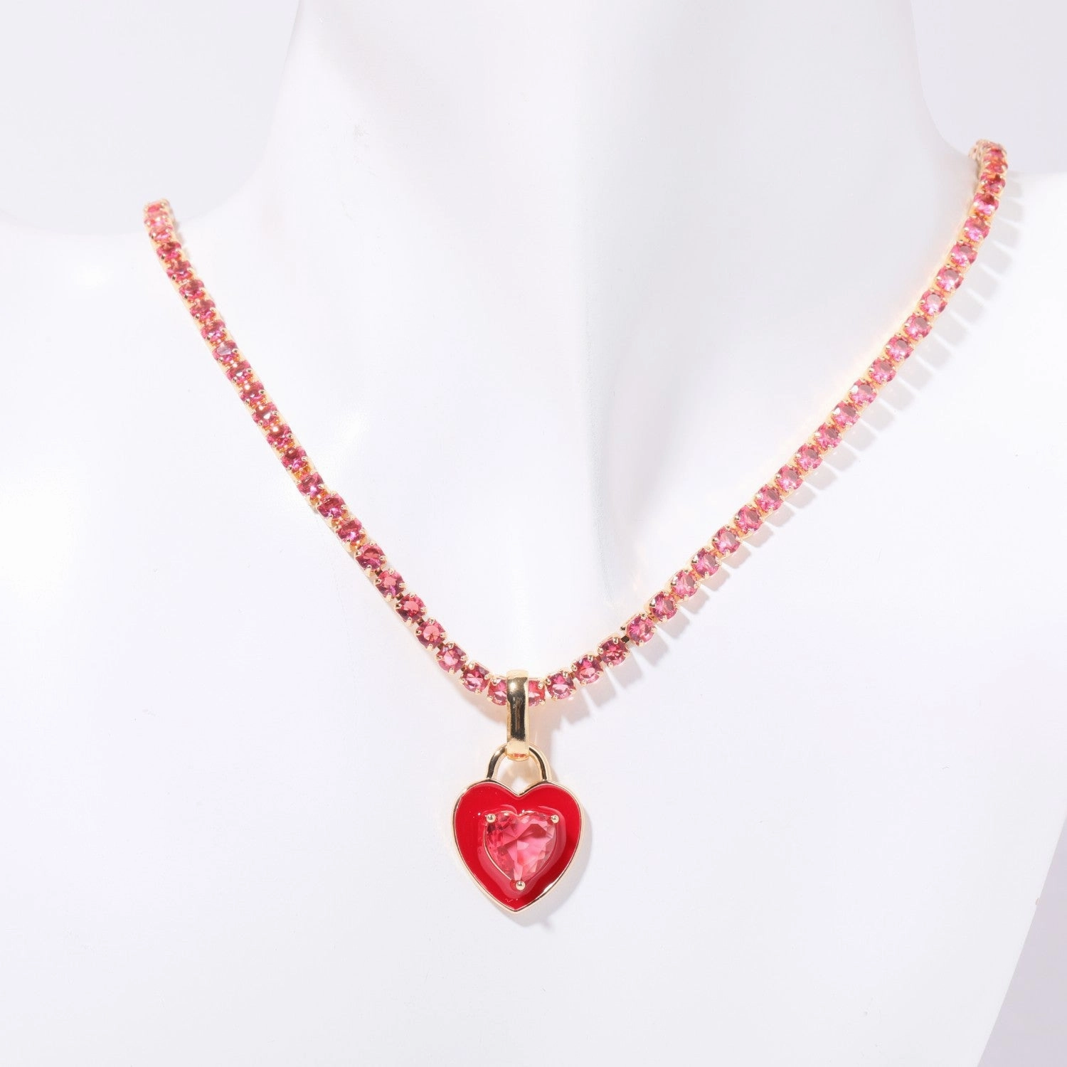 Wholesale Colored Zircon Titanium Steel Necklaces