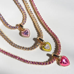 Wholesale Colored Zircon Titanium Steel Necklaces