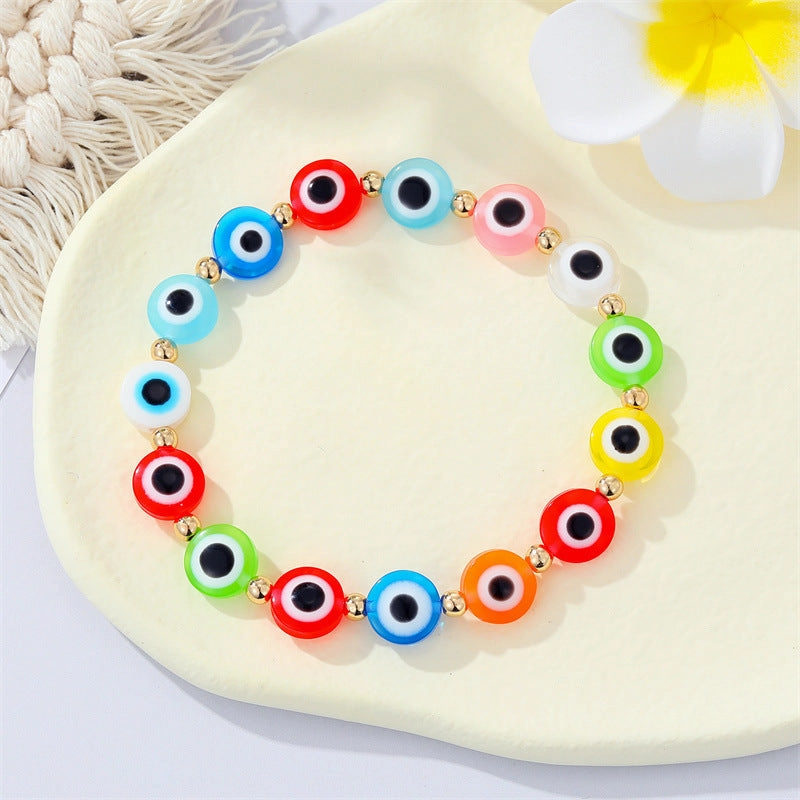 Wholesale Colorful Acrylic Bead Devil Eye Resin Bracelet