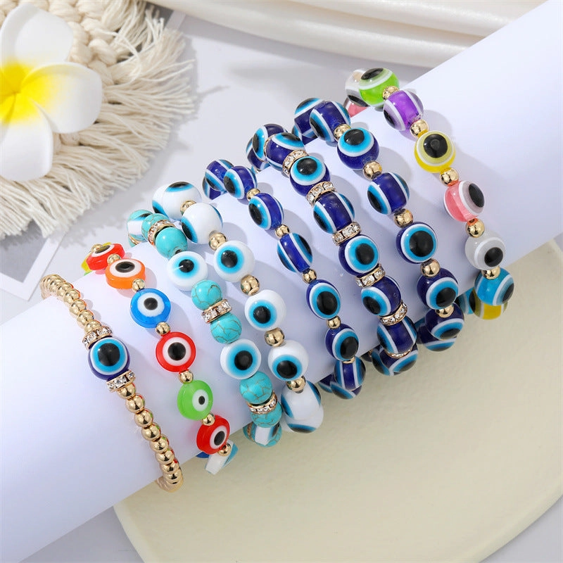 Wholesale Colorful Acrylic Bead Devil Eye Resin Bracelet