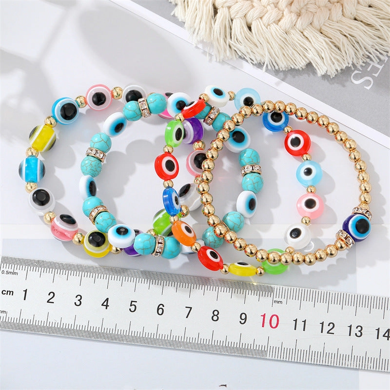 Wholesale Colorful Acrylic Bead Devil Eye Resin Bracelet