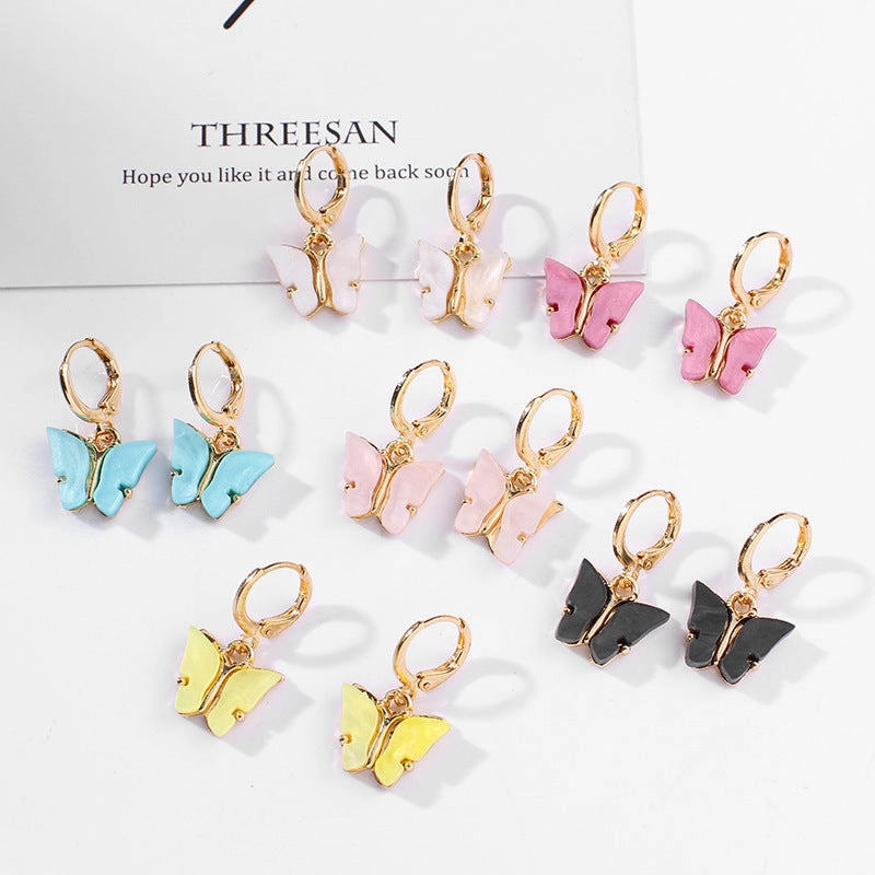 Wholesale Colorful Acrylic Butterfly Earrings