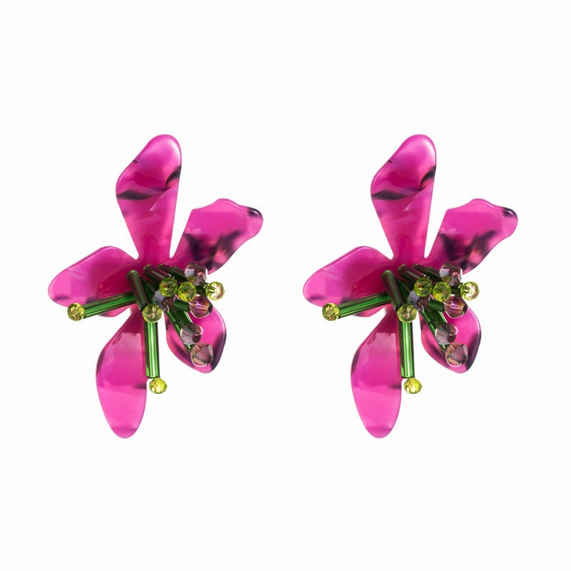 Wholesale Colorful Acrylic Flower Earrings