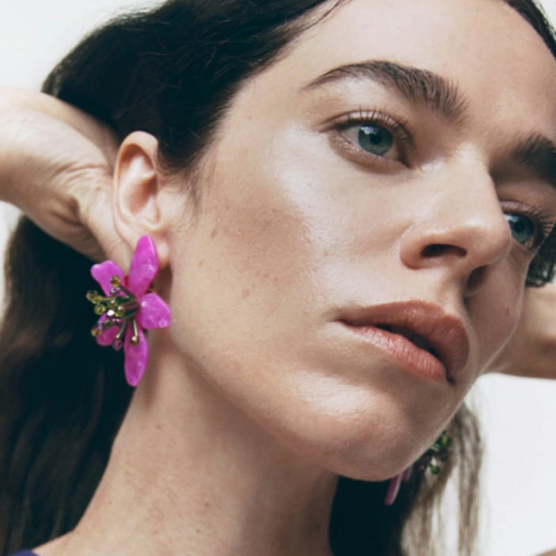 Wholesale Colorful Acrylic Flower Earrings