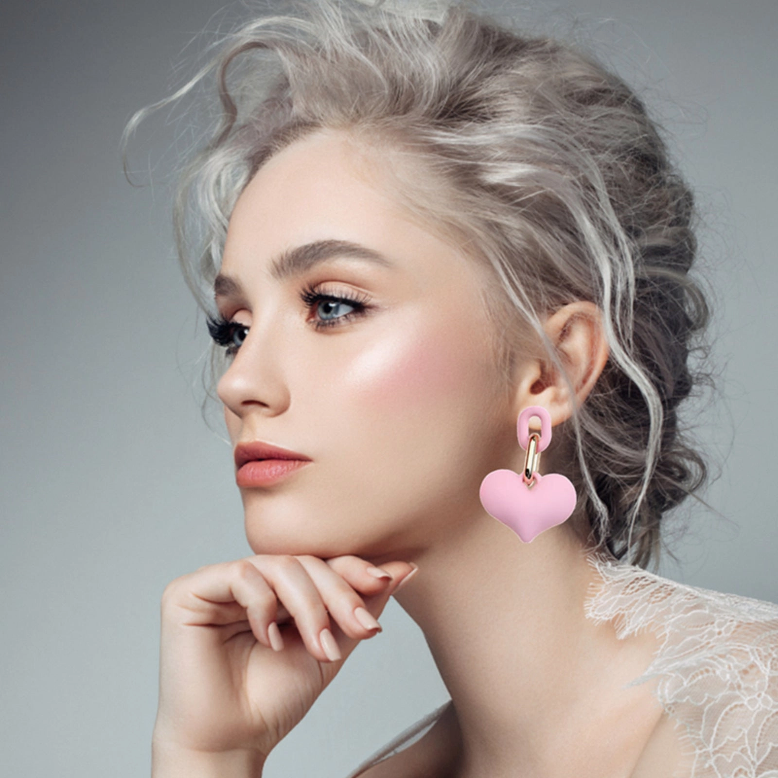 Wholesale Colorful acrylic heart earrings