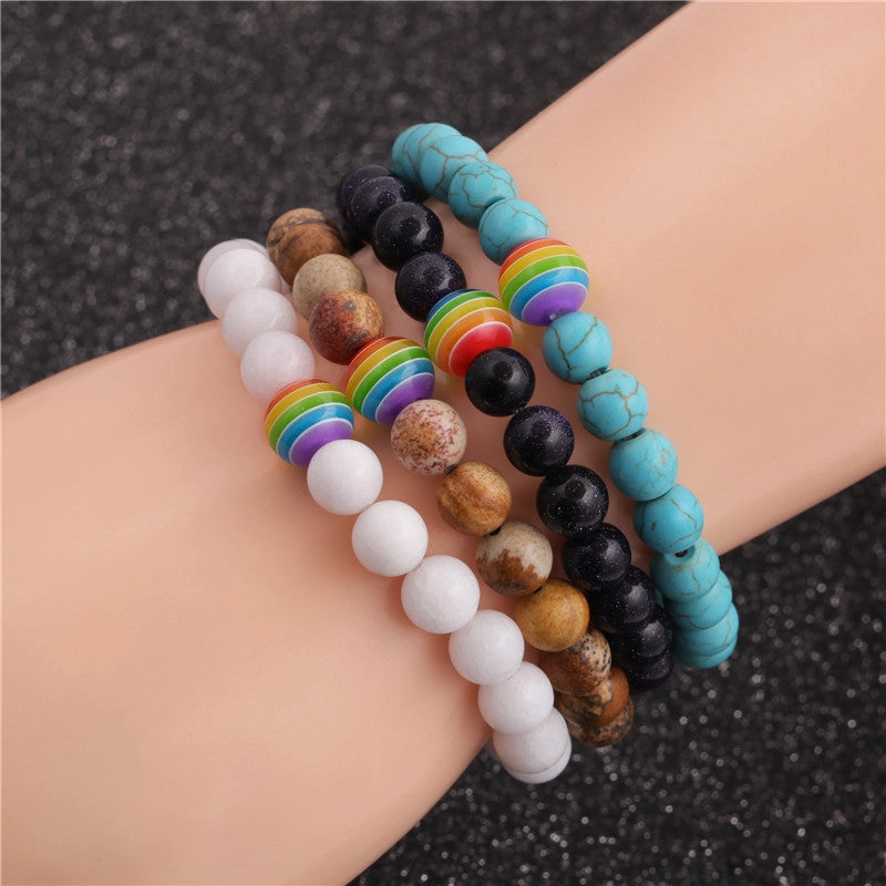 Wholesale Colorful Beaded Alloy Bracelet
