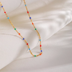 Wholesale Colorful Beaded Colorfast Clavicle Necklaces