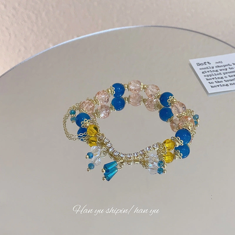 Wholesale Colorful Beaded Crystal Tassel Bracelet