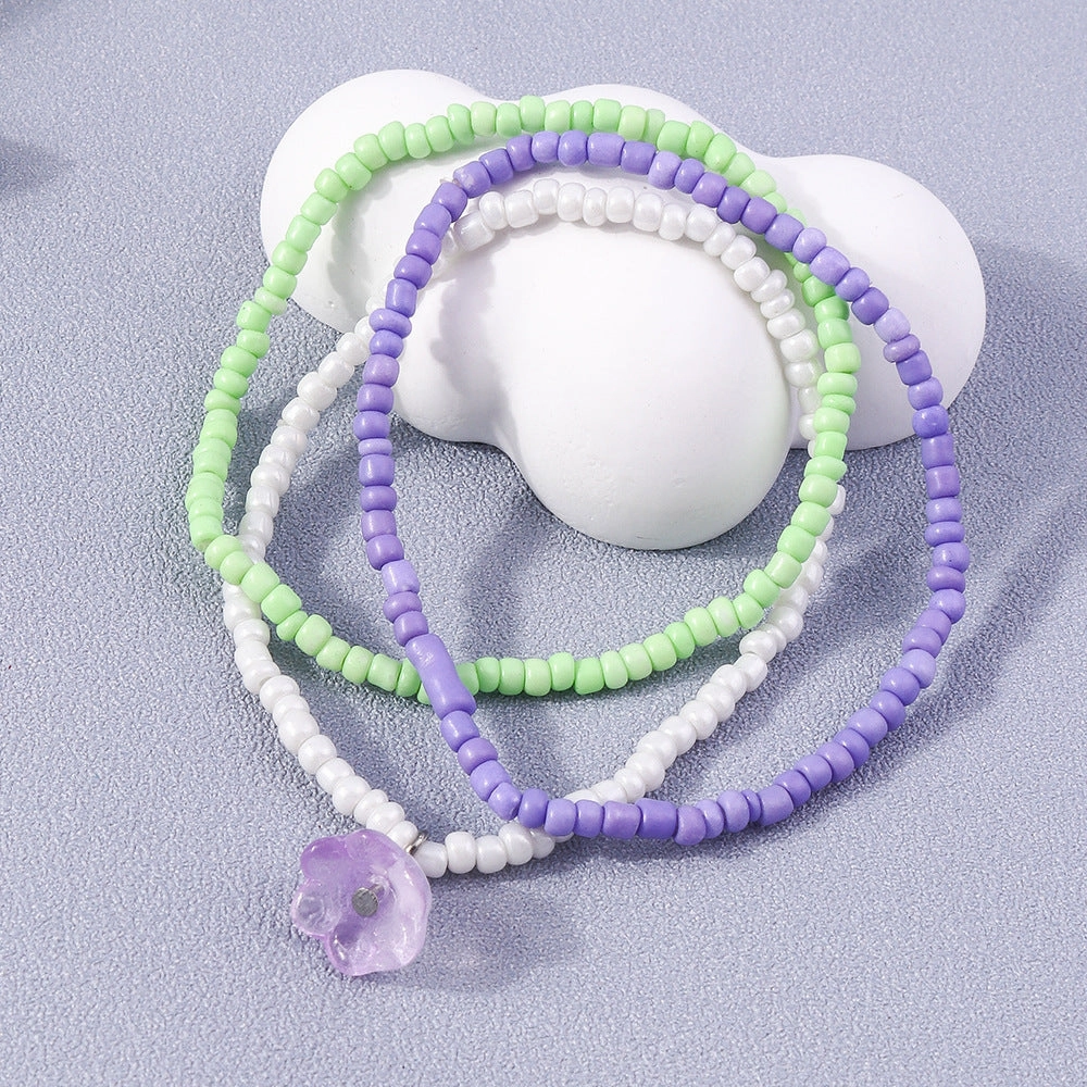 Wholesale Colorful Beaded Rice Beads Resin Bracelet