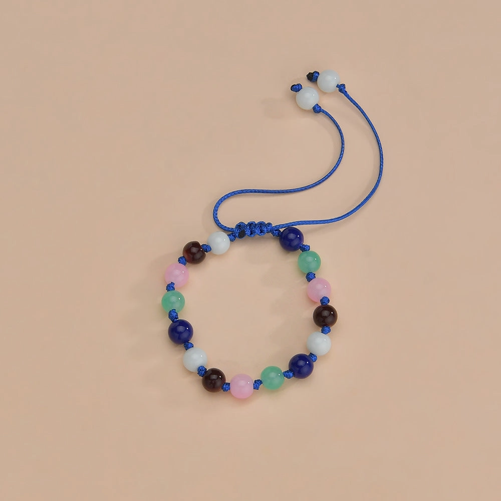 Wholesale Colorful Beaded Woven Adjustable Acrylic Bracelet