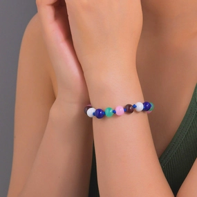 Wholesale Colorful Beaded Woven Adjustable Acrylic Bracelet