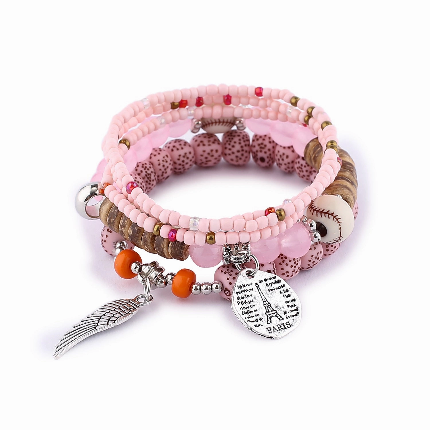 Wholesale Colorful Bohemian Multilayer Stretch Rice Beads Bracelet