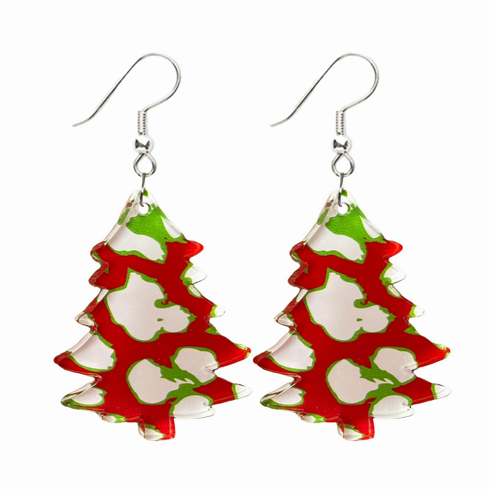 Wholesale Colorful Christmas Cow Pattern Christmas Earrings