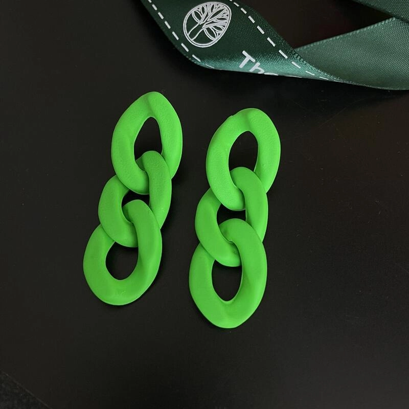 Wholesale Colorful Circle Chain Acrylic Earrings