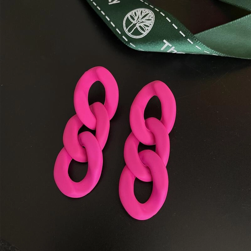 Wholesale Colorful Circle Chain Acrylic Earrings