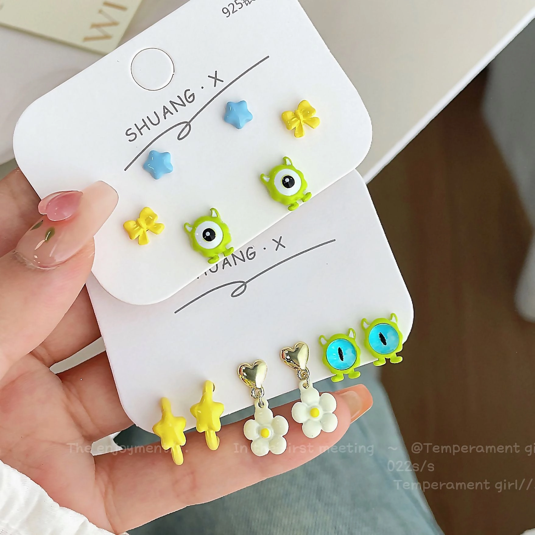 Wholesale Colorful Cute Little Monster Alloy Earrings
