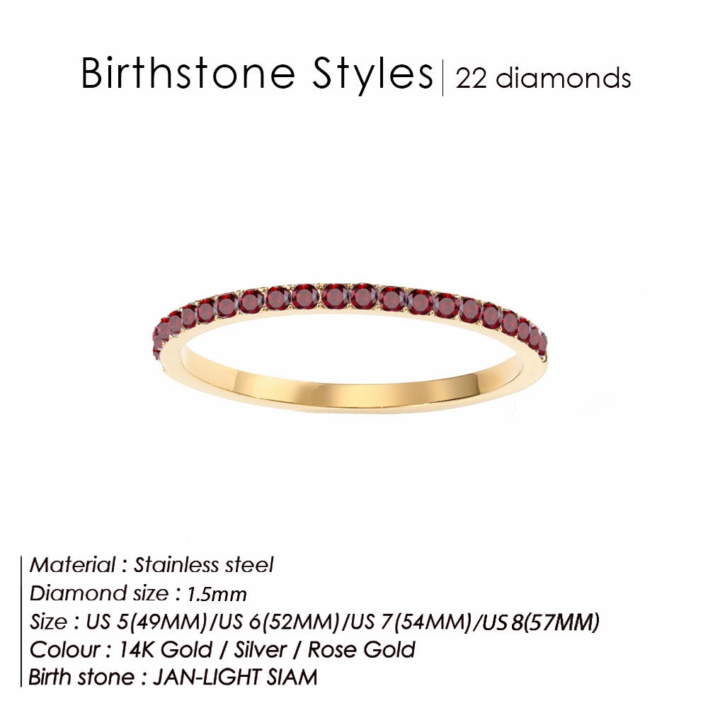 Wholesale colorful diamond niche high-end stainless steel ring ring