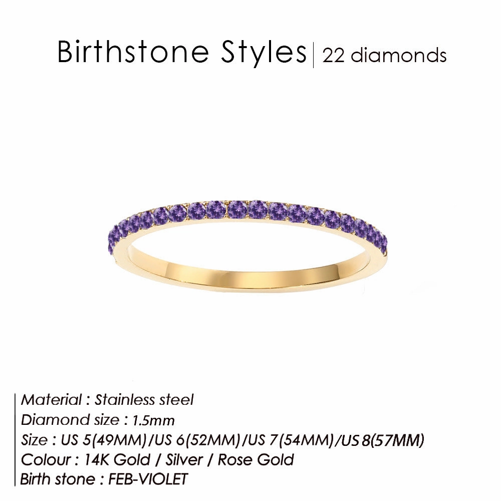 Wholesale colorful diamond niche high-end stainless steel ring ring