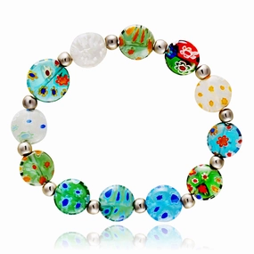 Wholesale Colorful Dried Flower Glaze DIY Elastic Bracelet