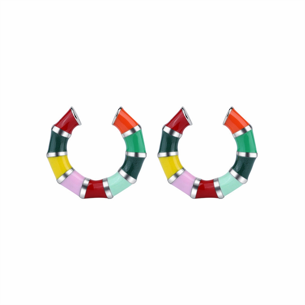 Wholesale Colorful Enamel Copper Clip/cuff Earrings