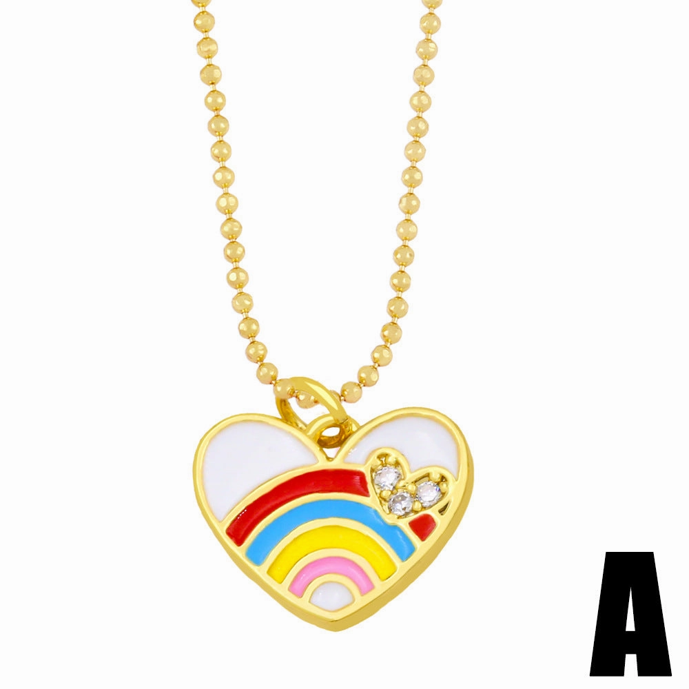 Wholesale colorful enamel dog paw print pendant clavicle chain simple sweater chain plated with 18K gold