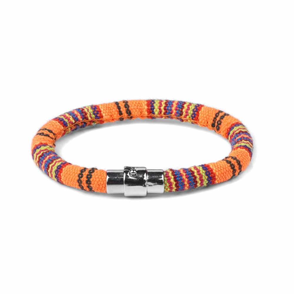 Wholesale Colorful Fabric Bohemia Magnetic Buckle Bracelet