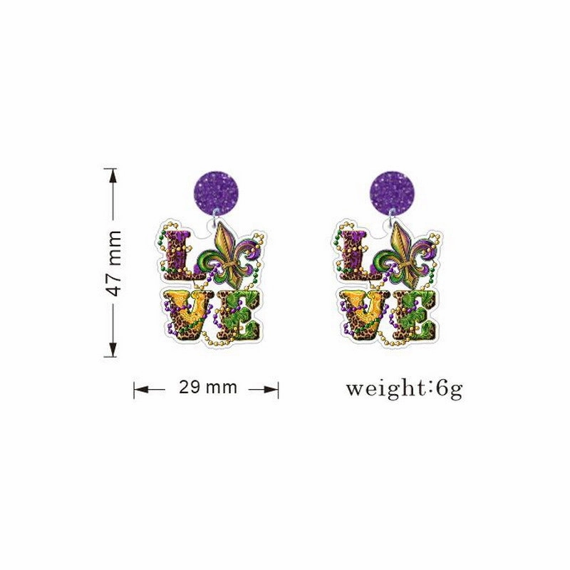 Wholesale Colorful festive jewelry Mardi Gras truck alligator beads lobster earrings